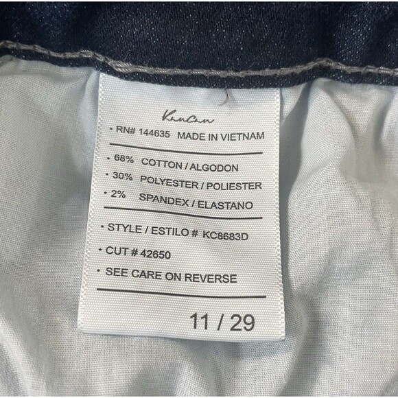 KANCAN Womens Jeans 11/29 Mid-Rise Dark Wash Bootcut Stretch Style # KC8683D EUC - Picture 6 of 14